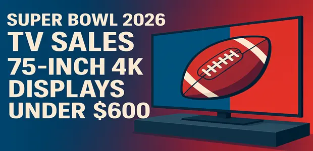 Super Bowl 2026 TV Sales: 75-inch 4K Displays Under $600 5 Super Bowl 2026 TV Sales 75 inch 4K Displays Under 600