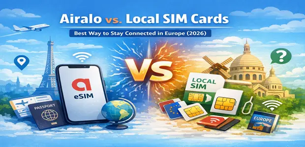 Airalo vs. Local SIM Cards: Best Way to Stay Connected in Europe (2026) 4 Airalo vs Local SIM Cards Best Way to Stay Connected in Europe 2026