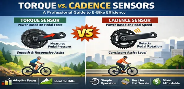 Torque vs. Cadence Sensors: A Professional Guide to E-Bike Efficiency 1 Torque vs Cadence Sensors A Professional Guide to E Bike Efficiency